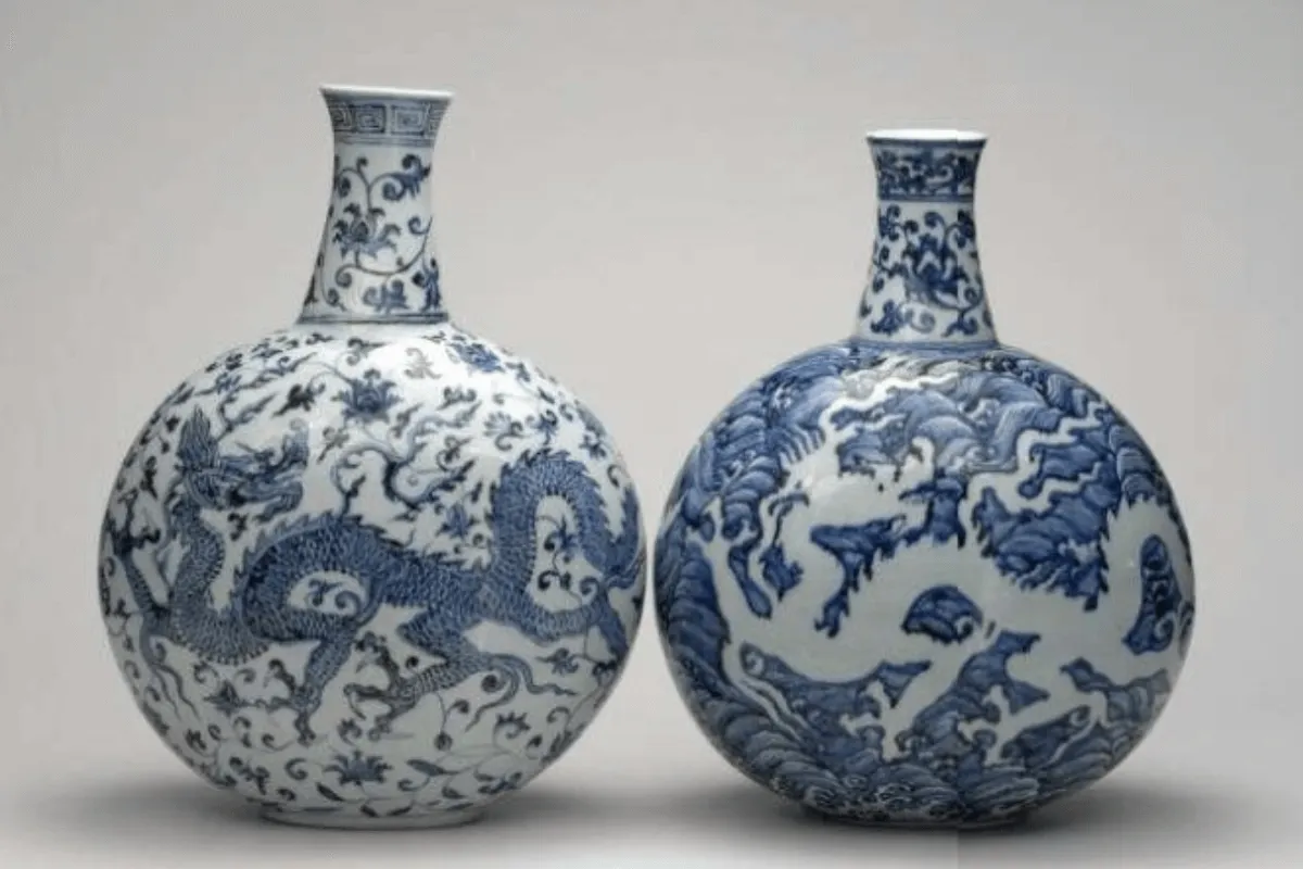 Nanjing 1368-1450 - beautiful vases with detailed patterns