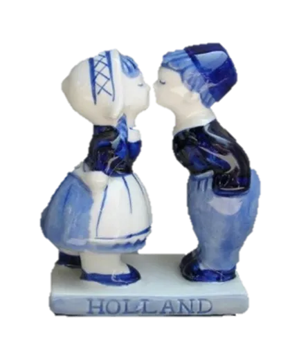 Sculpture of a man and girl kissing