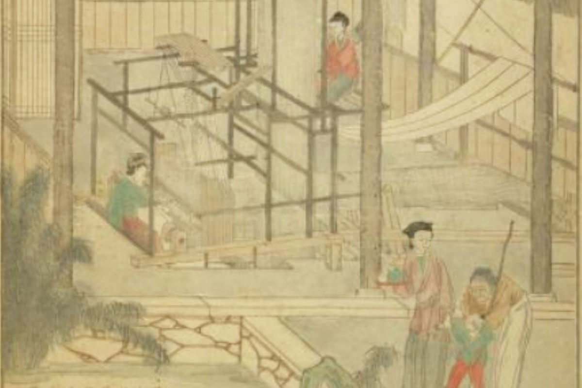 Colorful silk textiles laid out, symbolizing the ancient Silk Road journey